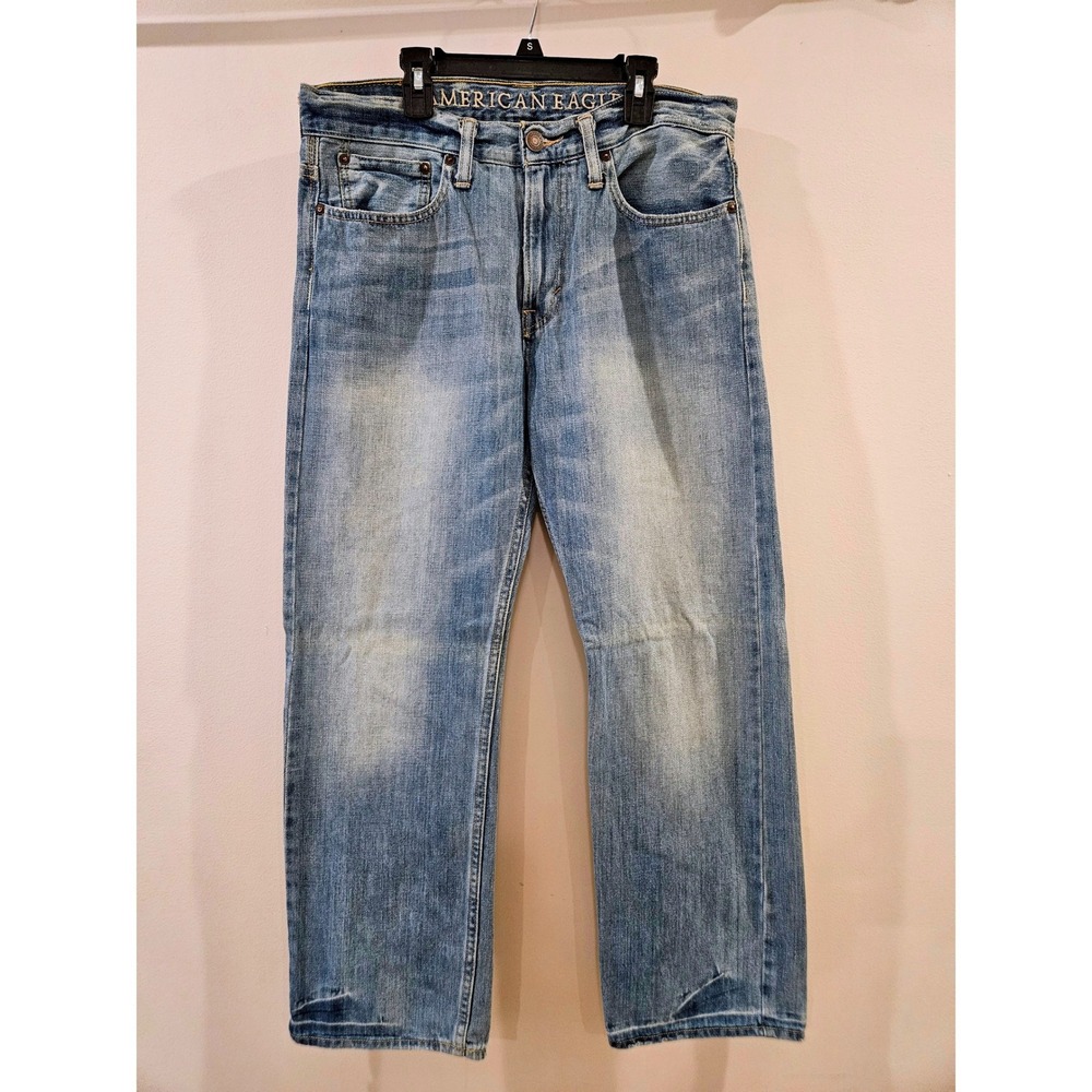 American Eagle Outfitters Relaxed Fit Light Wash Denim Jeans Mens 32x30